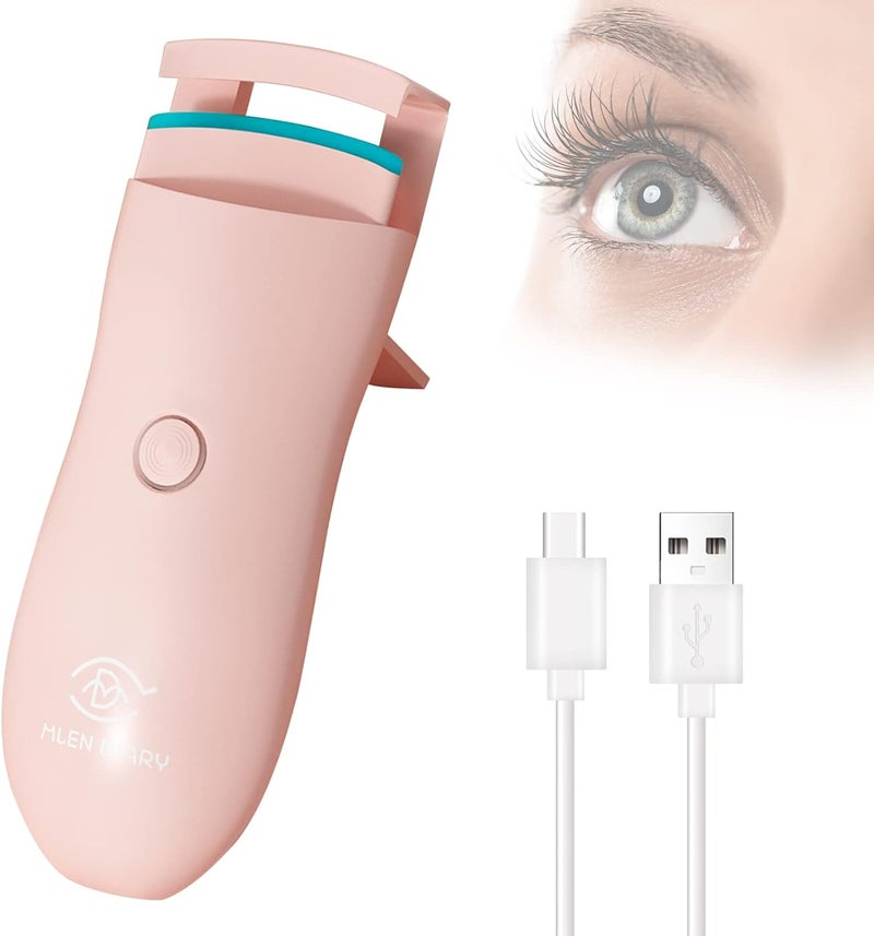 MLEN DIARY Heated Eyelash Curler, USB Rechargeable Eyelash Curlers, Electric Lash Curler for Quick Natural Curling and Long Lasting, 2 Heating Modes Lash Curling Tool for Women