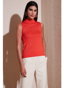 Lela Cotton Sleeveless High Collar T Shirt Women's T Shirt 5865710  - Image 1