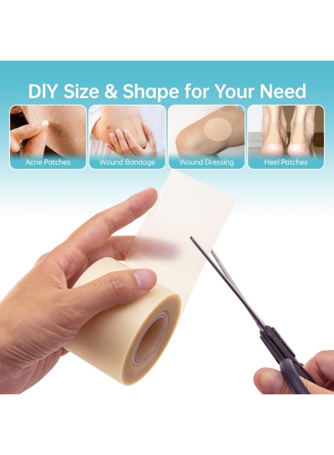 OSHIMA Hydrocolloid Bandage, 5cm Medical Grade Hydrocolloid Roll, Cut-to-Size Waterproof Dressing Tape for Sensitive Skin Cuts Toe Heel Finger Foot Pimple Travel - Image 5