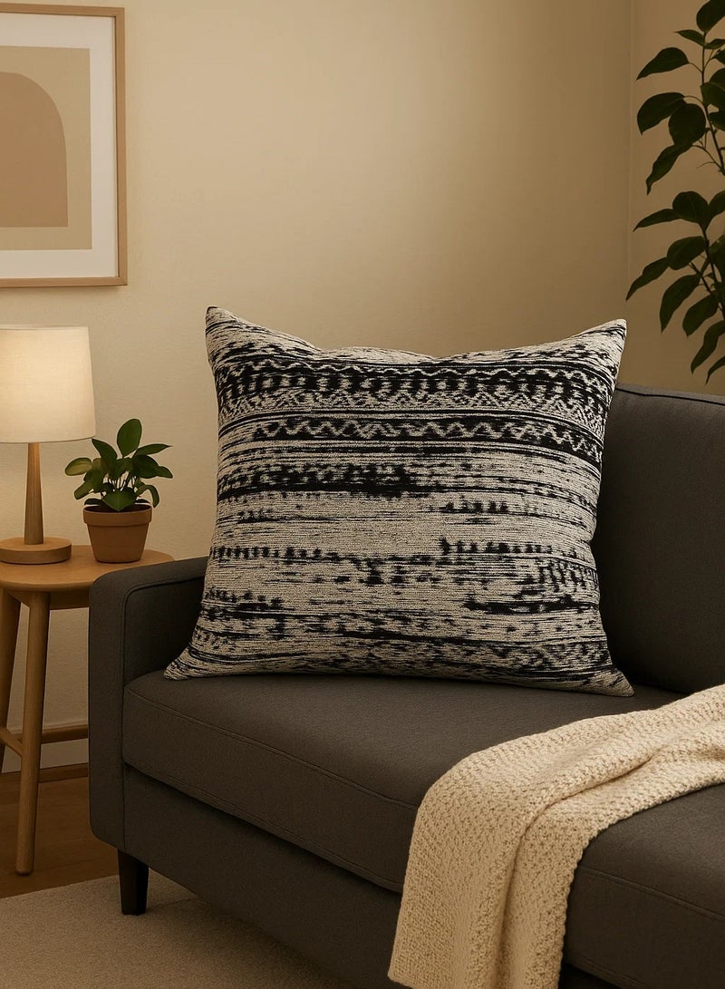 لوفت وسادة مربعة من كوتانيا، بنمط هندسي، باللونين الأبيض والأسود - 65×65 سم، بلمسة عصرية من طراز بوهو، مصنوعة من القماش، وسادة مربعة مزخرفة - 101K-Q3 - Image 3