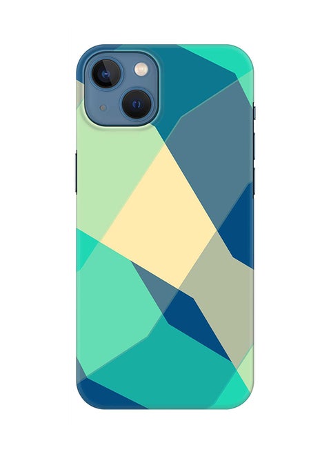 Case for Apple iPhone 14 Slim Snap Classic Series Mobile Cover Hard PC Shield Matte Finish Print - Checkered Aqua