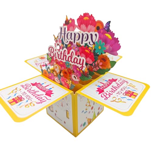 Akeydeco 3D Pop Up Birthday Cards,Birthday Pop Up Greeting Cards Laser Cut Happy Birthday Cards Including Envelopes Best for Mom,Wife,Sister, Boy,Girl,Friends 1 Pack - Image 5