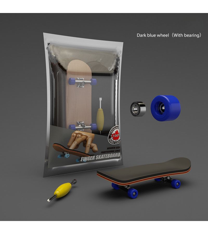 5 Layer Maple Wood Finger Skateboard Yellow Creative Stress Relief Toy Desktop - Image 1