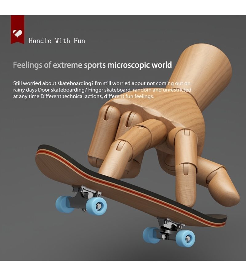 5 Layer Maple Wood Finger Skateboard Yellow Creative Stress Relief Toy Desktop - Image 2