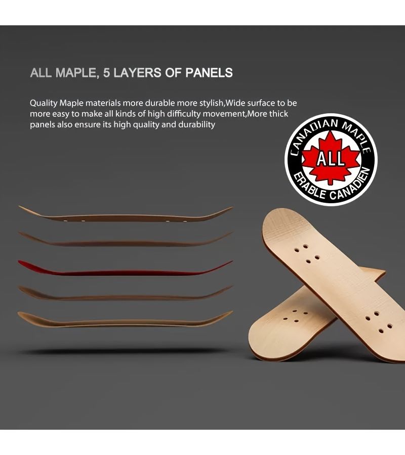 5 Layer Maple Wood Finger Skateboard Yellow Creative Stress Relief Toy Desktop - Image 5