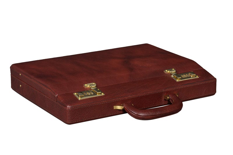 BRAND LEATHER Men's Leather Hard Briefcase (BL202, Brown, 30 cm) - Image 1