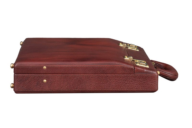BRAND LEATHER Men's Leather Hard Briefcase (BL202, Brown, 30 cm) - Image 2
