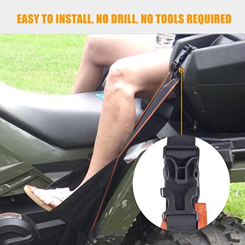 Sresk ATV Rear Passenger Foot Rest,Universal Adjustable Foldable Wear-resistant Motorcycle Rear Foot Pegs Compatible With Sportsman Rancher Griz (Orange Piping) - Image 2