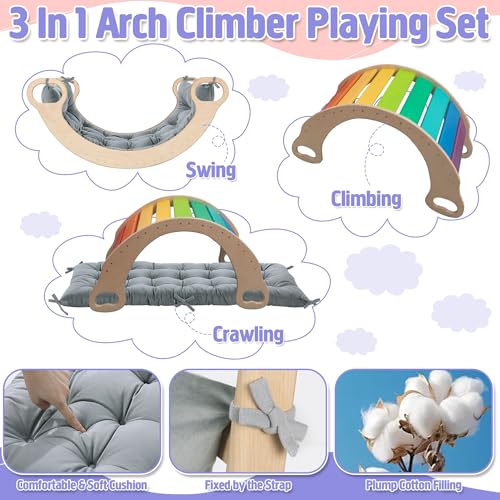 ROYALAY Cushion for Climbing Arch for Kids, Premium Climbing Set Cushion, Arch Cushion Floor Cushion Toddler Nap Mat, Bed Floor Pillow, Rocker Pillow for Toddlers Arch Climber,34 * 20 * 3inch,Gray - Image 5