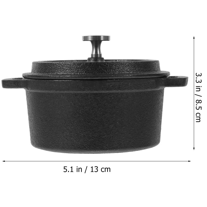 10cm Mini Cast Iron Milk Pot Thickened Non Coated Saucepan With Lid For Cooking Soup - Image 3