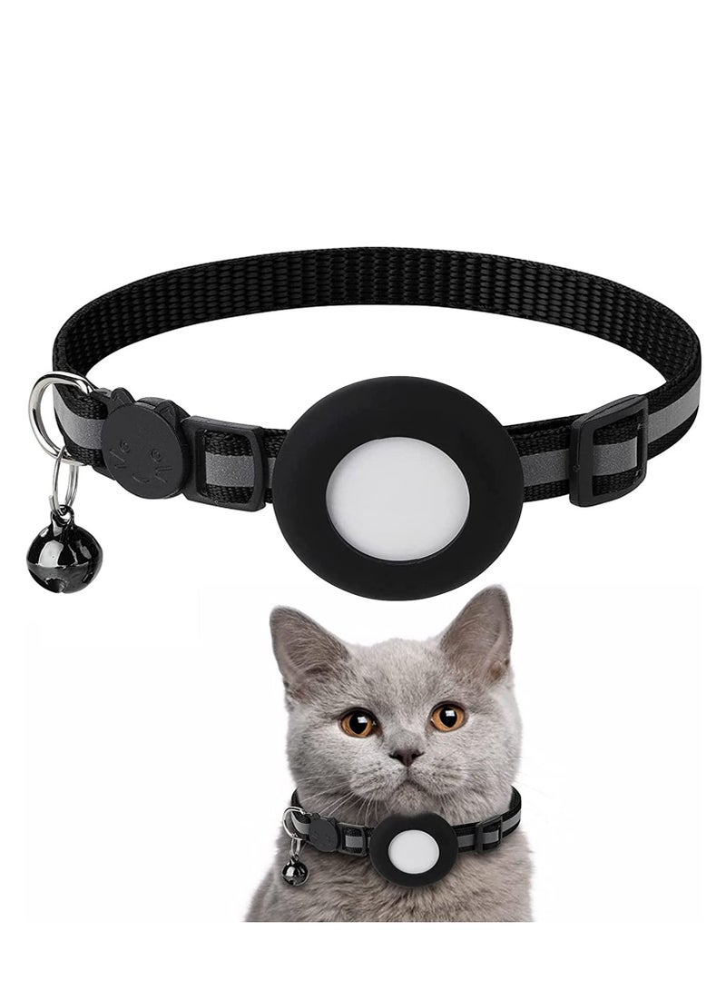 Air tag holder Cat Collar with Bell and Safety Buckle - Image 1