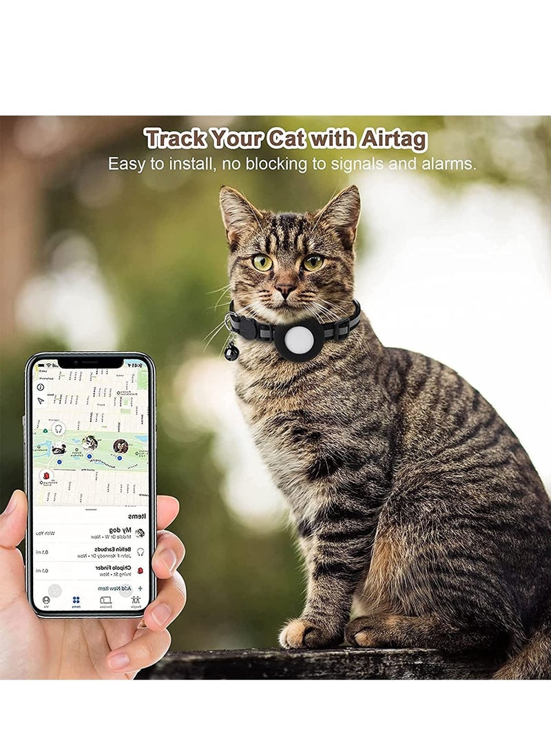 Air tag holder Cat Collar with Bell and Safety Buckle - Image 5