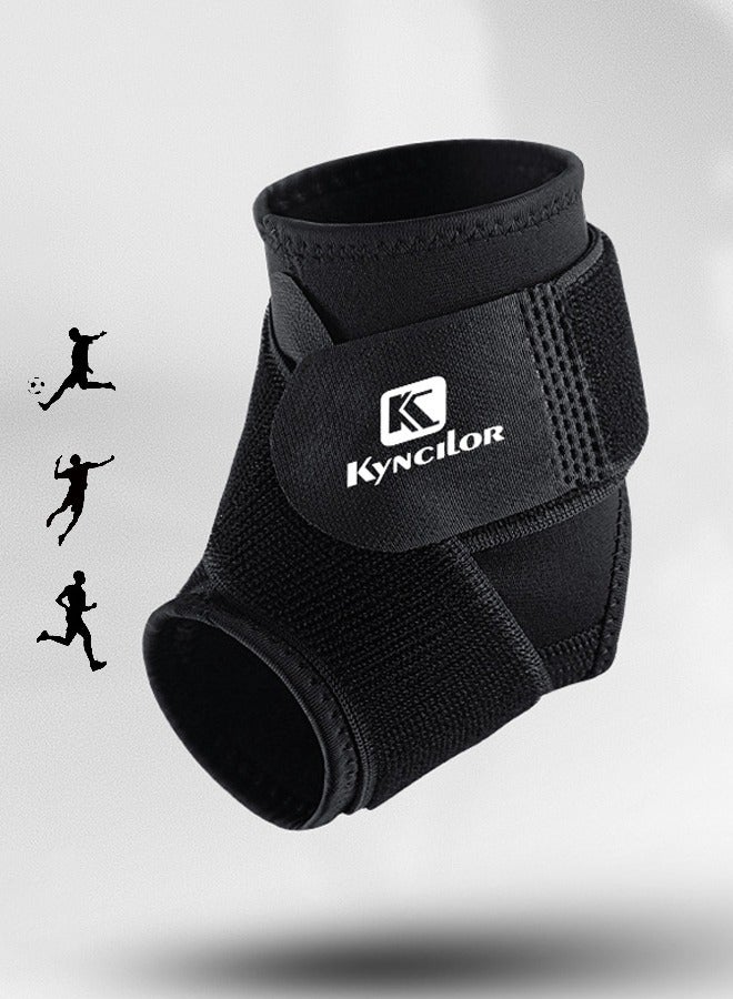 kyncilor 1 Pack Professional Sports Ankle Brace with Compression Support, Open Design Adjustable Ankle Support Compression Sleeve for Enhanced Stability, Stabilizer Ligaments Prevent Re-Injury, Swelling and Pain Relief, Recovery, Sports (Black, M) - Image 1