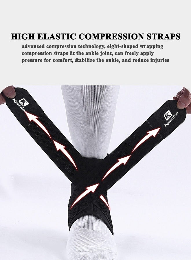 kyncilor 1 Pack Professional Sports Ankle Brace with Compression Support, Open Design Adjustable Ankle Support Compression Sleeve for Enhanced Stability, Stabilizer Ligaments Prevent Re-Injury, Swelling and Pain Relief, Recovery, Sports (Black, M) - Image 3