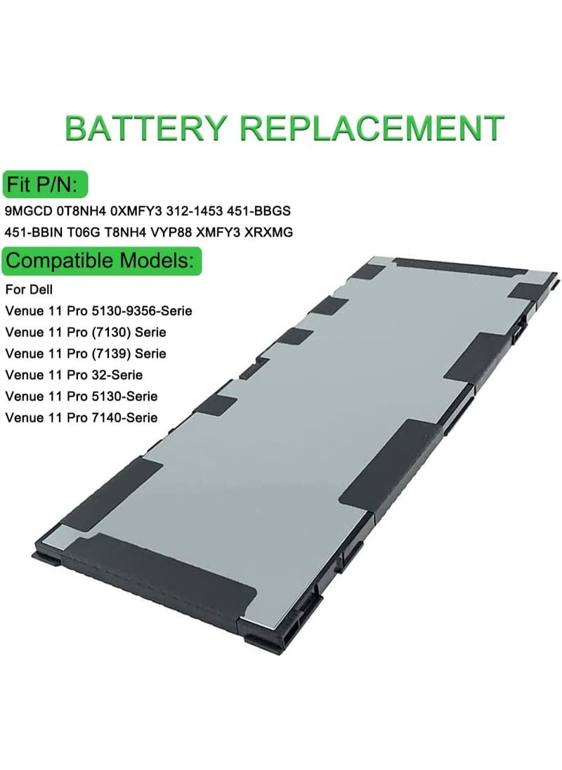 Terabyte REPLACEMENT 7.4V 32Wh 9MGCD Laptop Battery Compatible for Dell XMFY3 312-1453 VYP88 Venue 11 Pro (5130) Tablet  - Image 2