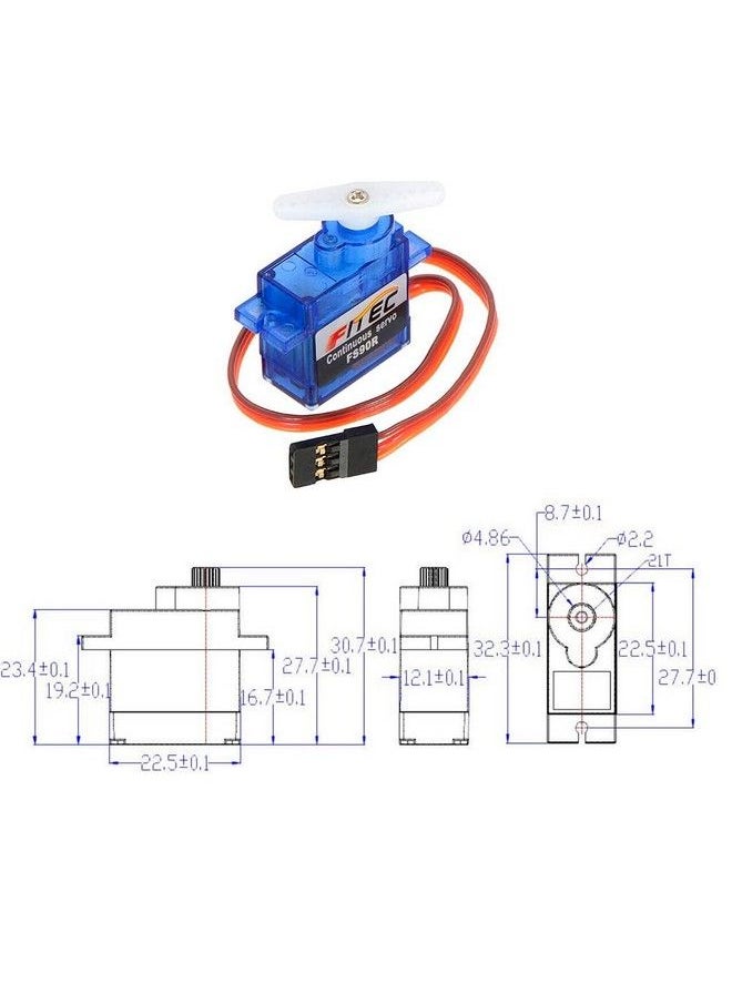 Feetech Fs90R 360 Degree Continuous Rotation Micro Servo Motor + Rc Tire Wheel For Arduino Microbit (Pack Of 2)
