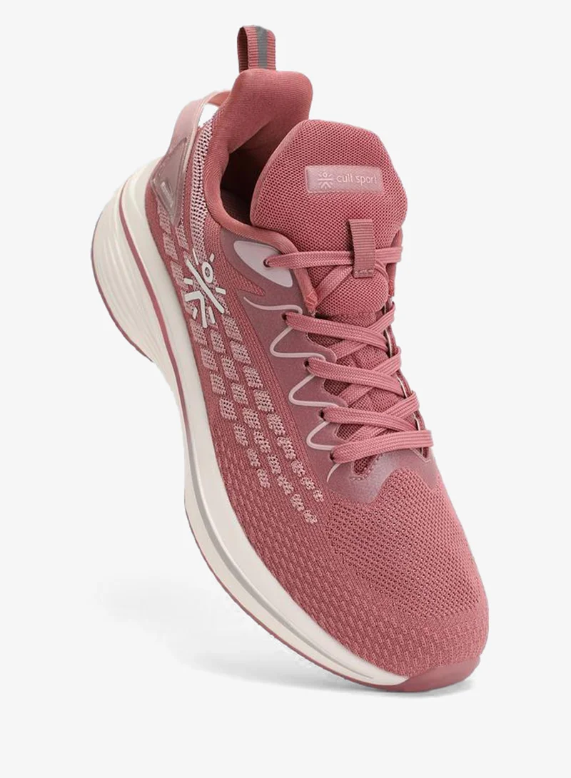 Cult Pink Textured Lace up Running Shoes