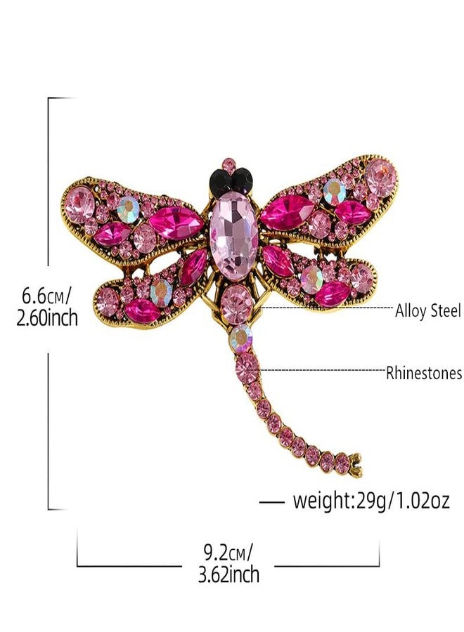 Bestdays Green Crystal Rhinestone 3.6" Dragonfly Brooch Pin Pendant Jewelry Birthday Gifts Mother's Day Brooches and Pins - Image 5