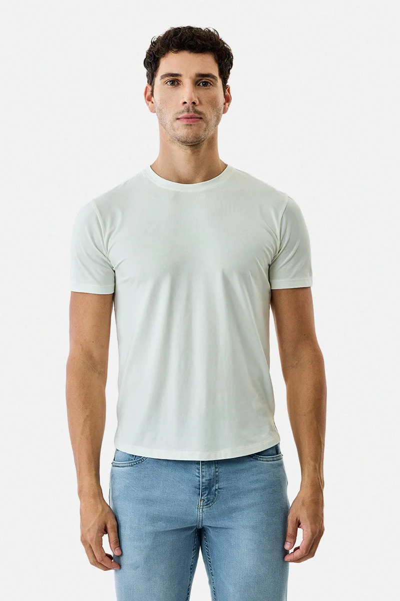 Snitch Off White Regular Fit Stretch T-Shirt for Men | Best Price UAE