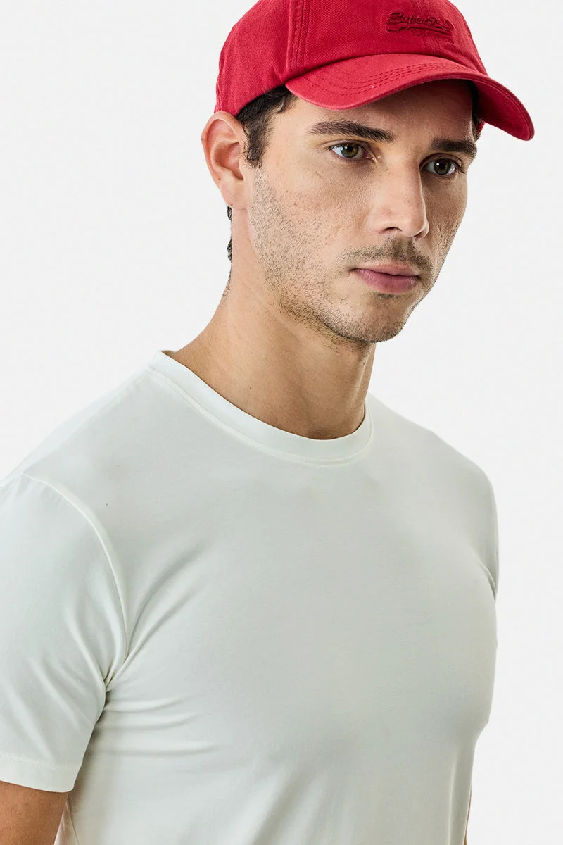 Snitch Off White Regular Fit Stretch T-Shirt for Men | Best Price UAE