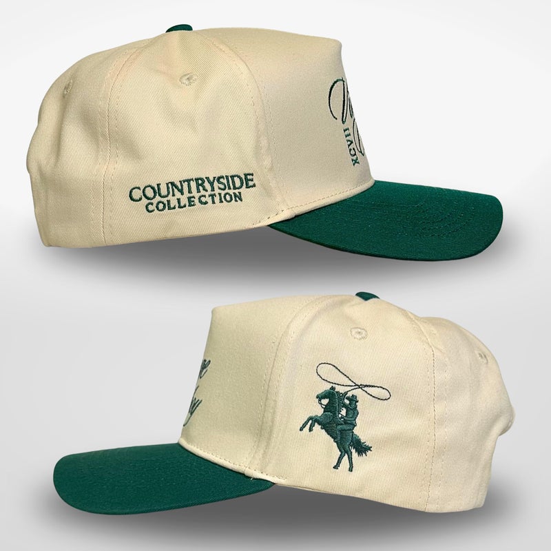 CITRUSY Vintage Western Trucker Hat | Men & Women | Embroidered Trendy Caps | Country Cute Hats for Cowgirls & Cowboys | Camo Denim Cotton Styles | Snapback Hat (Vintage Cowboy | Green) - Image 3