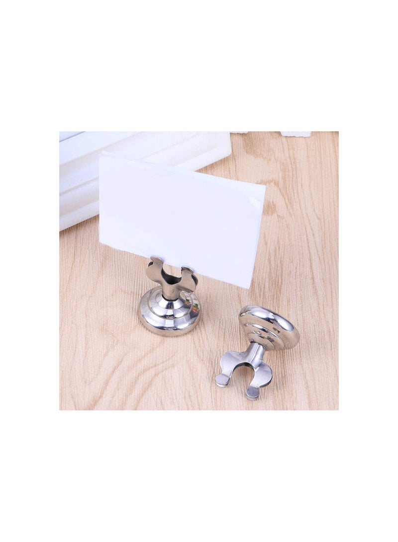 GGOOT 3pcs Place Card Holder Stainless Steel Harp Style Table Name Card Holder Tabletop Number Photo Stand Menu Displays Clip for Restaurants Weddings Banquets  - Image 3