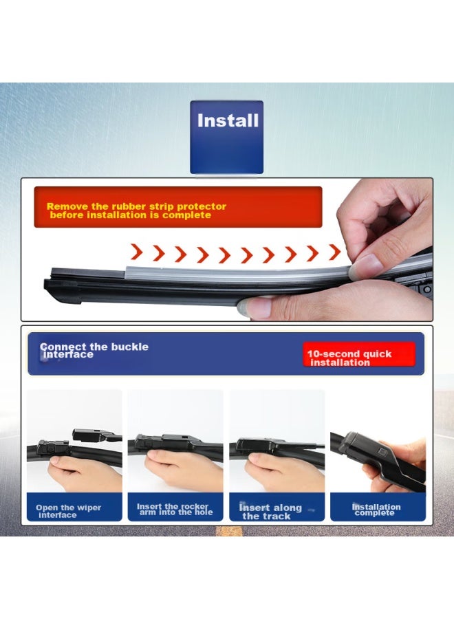 YITU Yitu Windshield Wipers Suitable For Byd Yuan Wiper Blades/yuan Plus Wiper Blades/yuan Pro Wiper Blades, A-grade Rubber Strip  - Image 1
