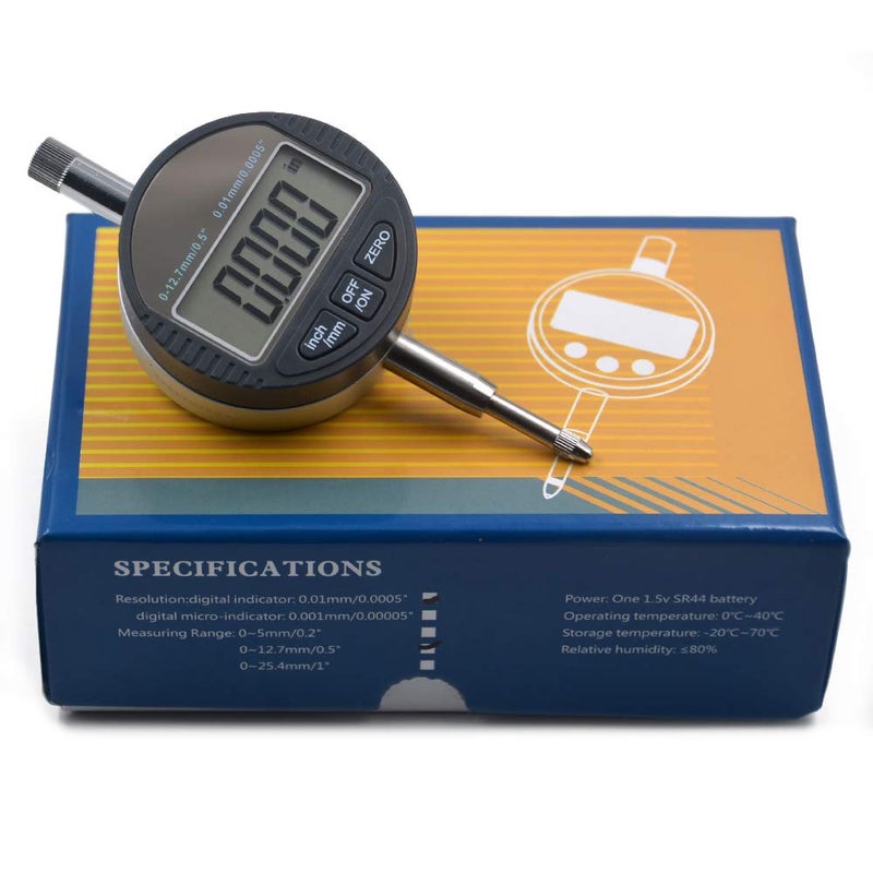 Oudtinx Electronic Digital Dial Indicator Gage Gauge Inch/Metric Conversion 0-0.5 Inch/12.7 mm with Back Lug Auto Off Featured Measuring Tool - Image 5
