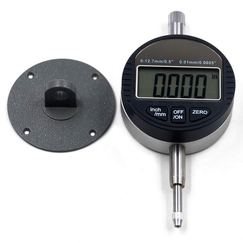Oudtinx Electronic Digital Dial Indicator Gage Gauge Inch/Metric Conversion 0-0.5 Inch/12.7 mm with Back Lug Auto Off Featured Measuring Tool - Image 1
