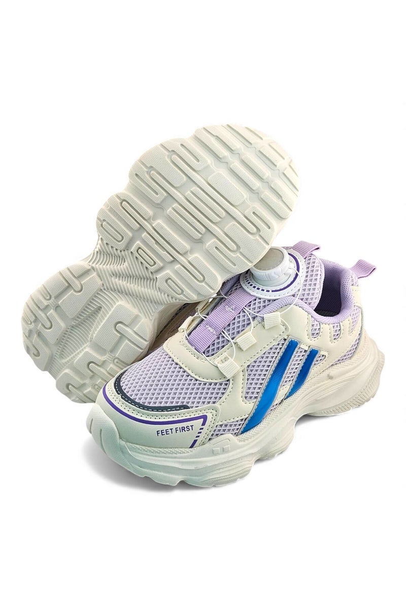 Feet First Bolt Flow Kids Lightweight Sports Sneakers 86-894-70 Purple/Beige - Image 4