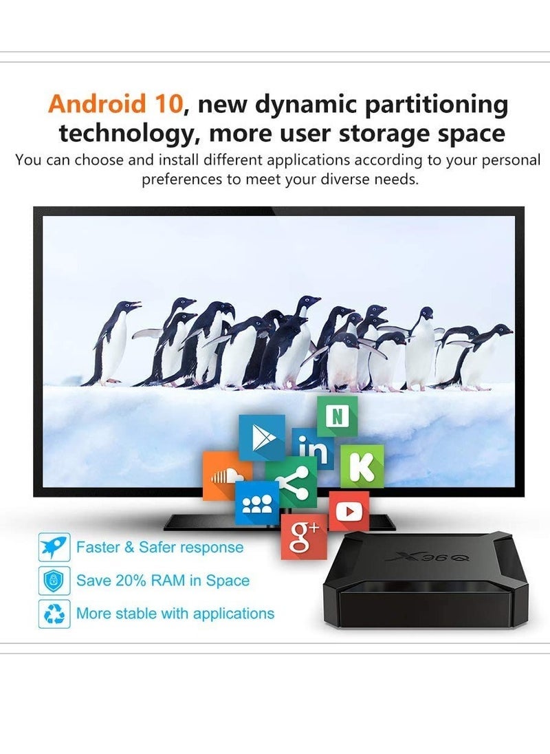ELTRAZONE - X96Q Android 10.0 Smart TV Box – H313 Quad Core ARM Cortex-A53 Processor | 4K Ultra HD & 3D Playback | Supports Wi-Fi, HDMI & USB | High-Speed Android Streaming Set Top Box | Smart Media Player for YouTube, IPTV, Netflix & More | Easy Plug & Play TV Upgrade - Image 1