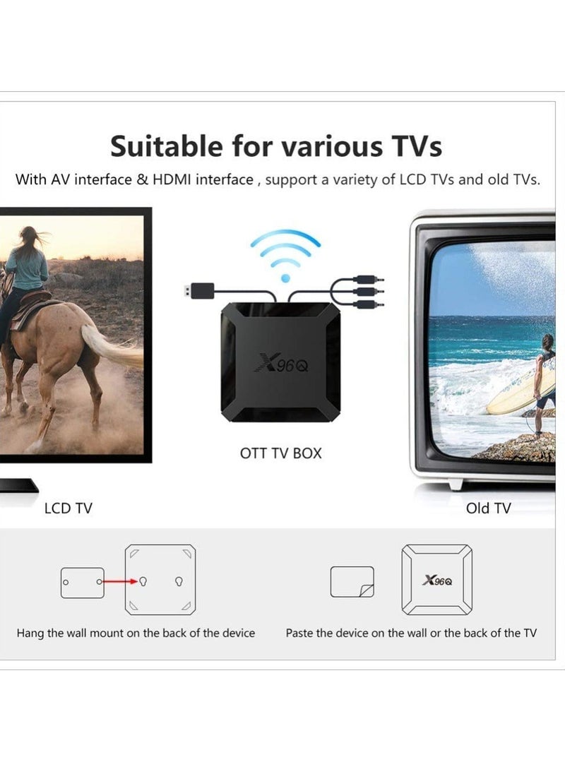 ELTRAZONE - X96Q Android 10.0 Smart TV Box – H313 Quad Core ARM Cortex-A53 Processor | 4K Ultra HD & 3D Playback | Supports Wi-Fi, HDMI & USB | High-Speed Android Streaming Set Top Box | Smart Media Player for YouTube, IPTV, Netflix & More | Easy Plug & Play TV Upgrade - Image 1
