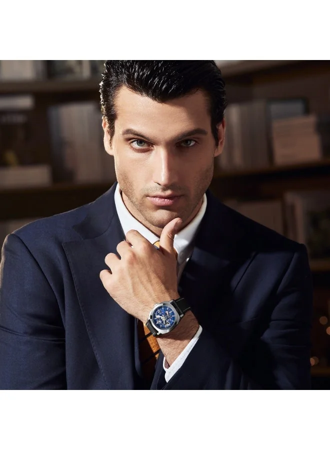Benyar BLACK B Automatic Watches for Men | Skeleton Mechanical Leather Strap Mens Watch | 45mm Dial | 30M Waterproof | Men's Stylish Gift for Men | Best Price UAE
