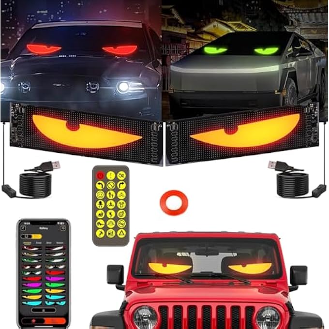 Mcherry Mini Led Car Signs Flexible Usb 5V2A 10W Digital Sign Bluetooth Application Control Diy Programmable Scrolling Sign For Car Party Wedding Festival 102 * 3482Pcs - Image 1