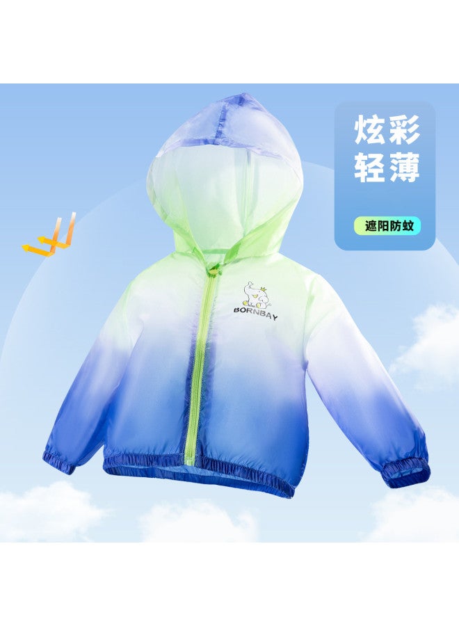 Bornbay men's/women's/kids' Summer Casual Gradient Sunproof Windbreaker Hoodie Cardigan - Image 2