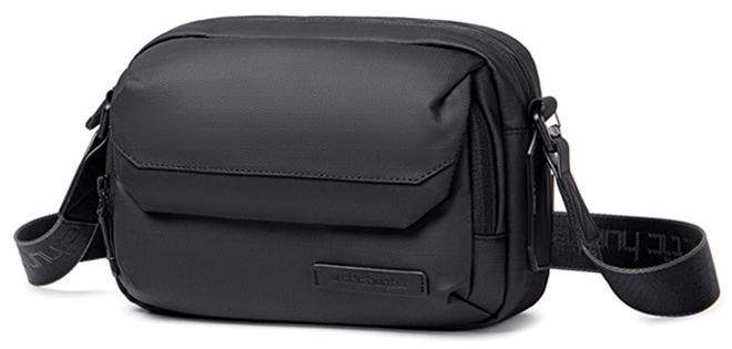 YB00518 7.9-Inch Crossbody Casual Waterproof Muti-Pocket Bag - Black