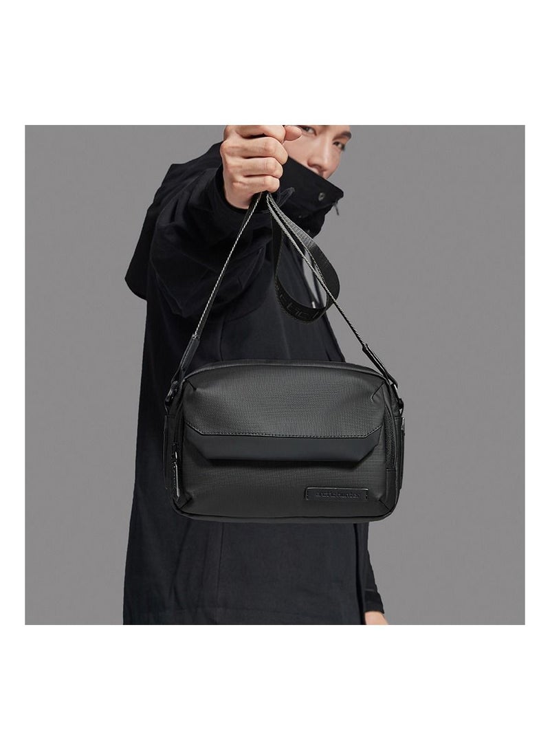 YB00518 7.9-Inch Crossbody Casual Waterproof Muti-Pocket Bag - Black