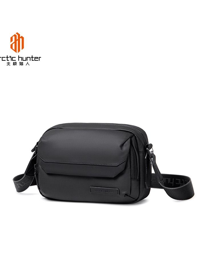 YB00518 7.9-Inch Crossbody Casual Waterproof Muti-Pocket Bag - Black