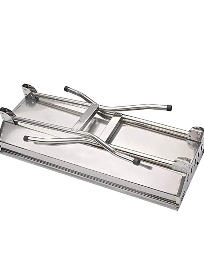 Huitich Large Portable Charcoal BBQ Grill Silver 73x34x71 cm - Image 3