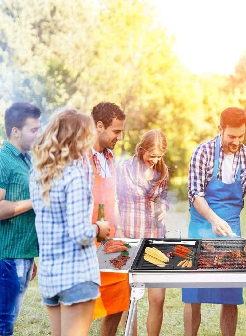 Huitich Large Portable Charcoal BBQ Grill Silver 73x34x71 cm - Image 4