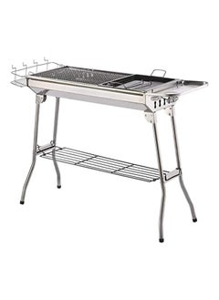 Huitich Large Portable Charcoal BBQ Grill Silver 90x28x76 cm  - Image 1