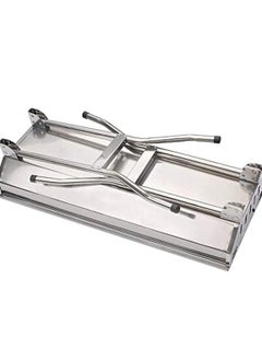Huitich Large Portable Charcoal BBQ Grill Silver 90x28x76 cm  - Image 3