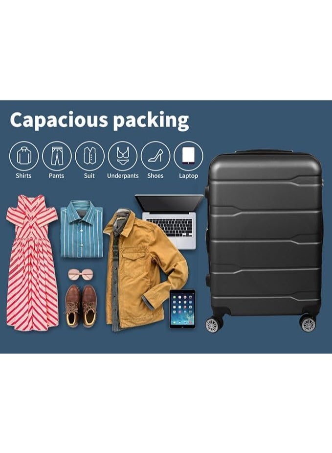 شنطة سفر صلبة غير قابلة للكسر – مقاس 28 بوصة – خامة سيليكون عالية الجودة – 4 عجلات وقفل أمان – قابلة للتوسيع – أسود - Image 2