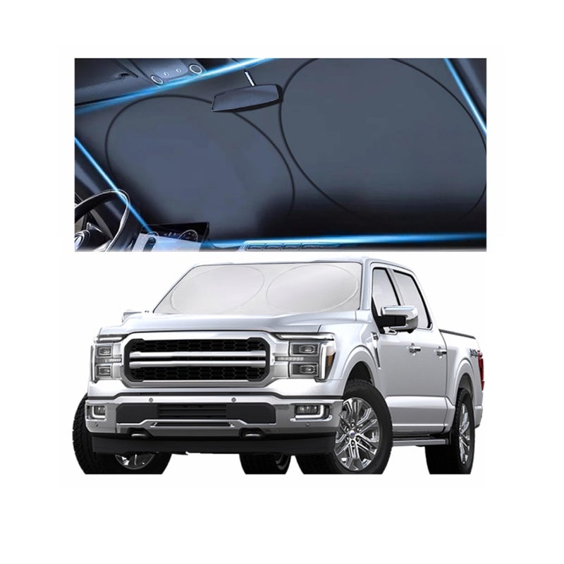 Windshield Sun Shade Reflective Sunshade for Car Windshield with Mirror CutOut Blocks 99 UV Rays  Keeps Vehicle Cool Fits Cars Trucks SUVs  Vans FadeResistant XLarge