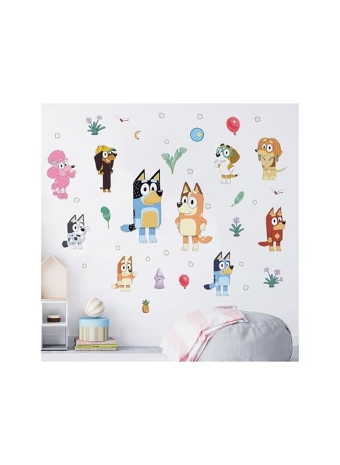 Wall Decals for Bluey Peel and Stick Cute Poodle Stickers for Baby Kids Nursery Girls Bedroom Living Room Decoration