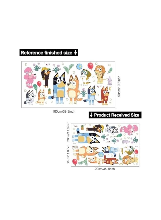 NIBEMINENT Wall Decals for Bluey Peel and Stick Cute Poodle Stickers for Baby Kids Nursery Girls Bedroom Living Room Decoration - Image 2