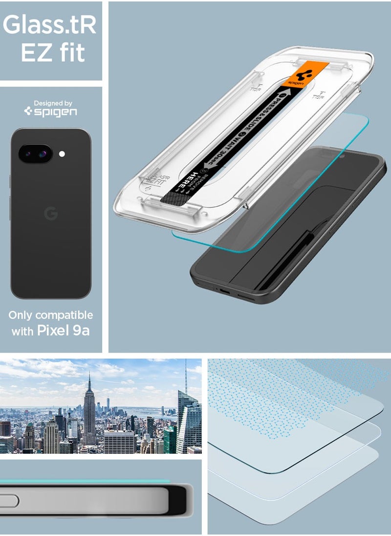 Spigen - GLAStR EZ FIT Tempered Glass Google Pixel 9a Screen Protector - Case Friendly [2 PACK] - Image 1