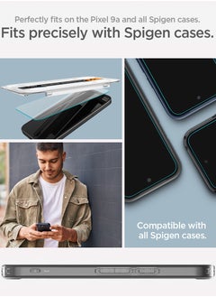 Spigen GLAStR EZ FIT Tempered Glass Google Pixel 9a Screen Protector - Case Friendly [2 PACK]  - Image 5