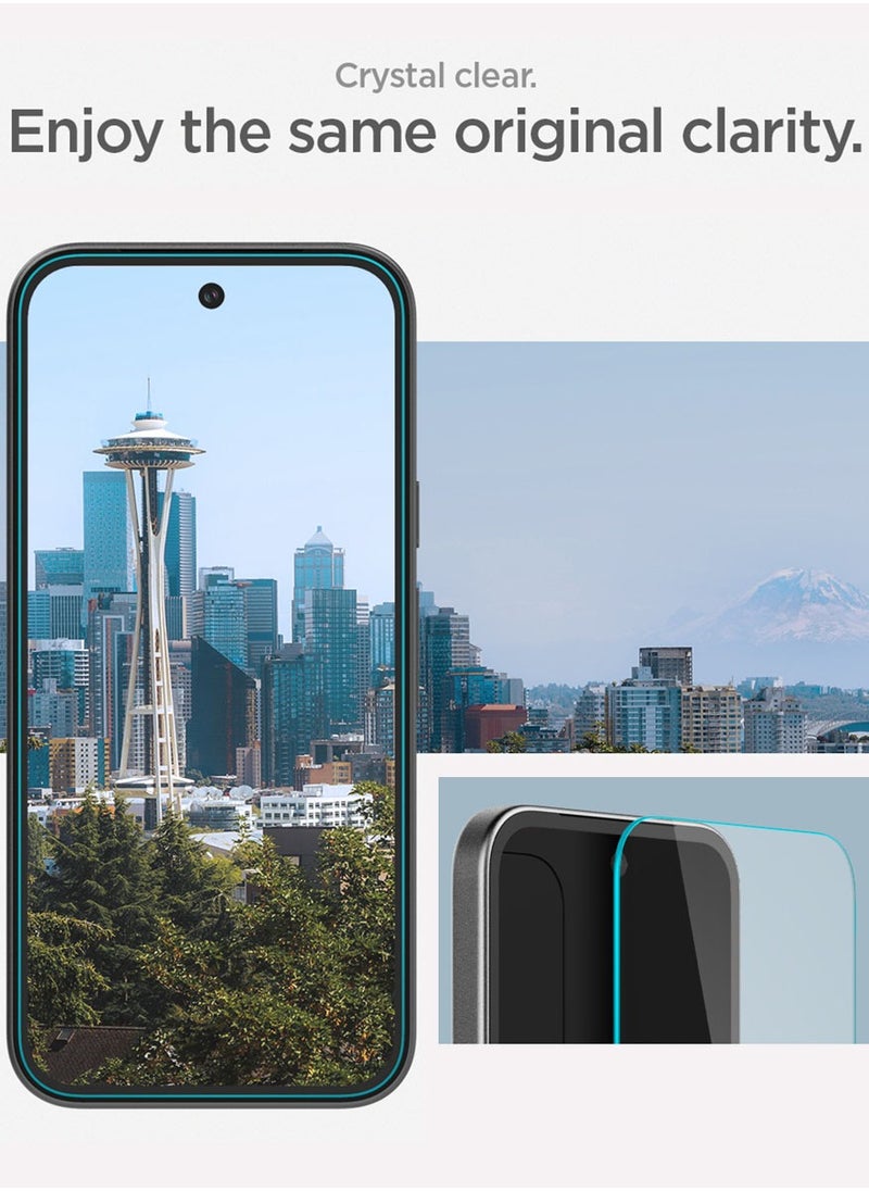 Spigen - GLAStR EZ FIT Tempered Glass Google Pixel 9a Screen Protector - Case Friendly [2 PACK] - Image 1