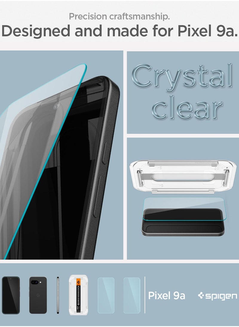 Spigen - GLAStR EZ FIT Tempered Glass Google Pixel 9a Screen Protector - Case Friendly [2 PACK] - Image 1